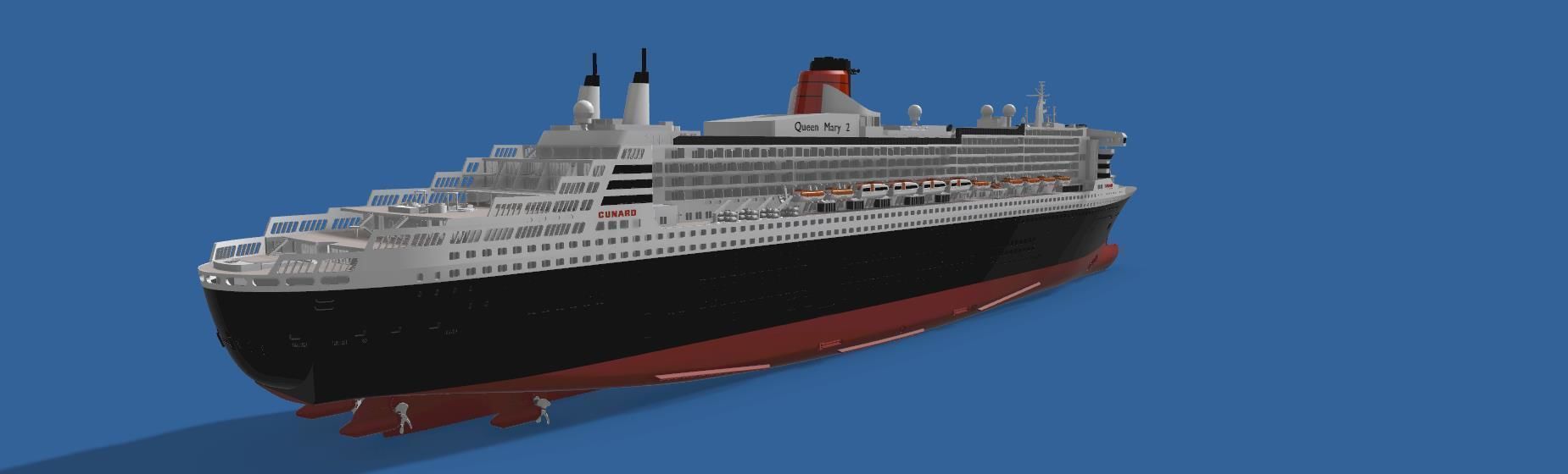 RMS Queen Mary 2 QM2 ocean liner 3D print ready model 3D print model_5