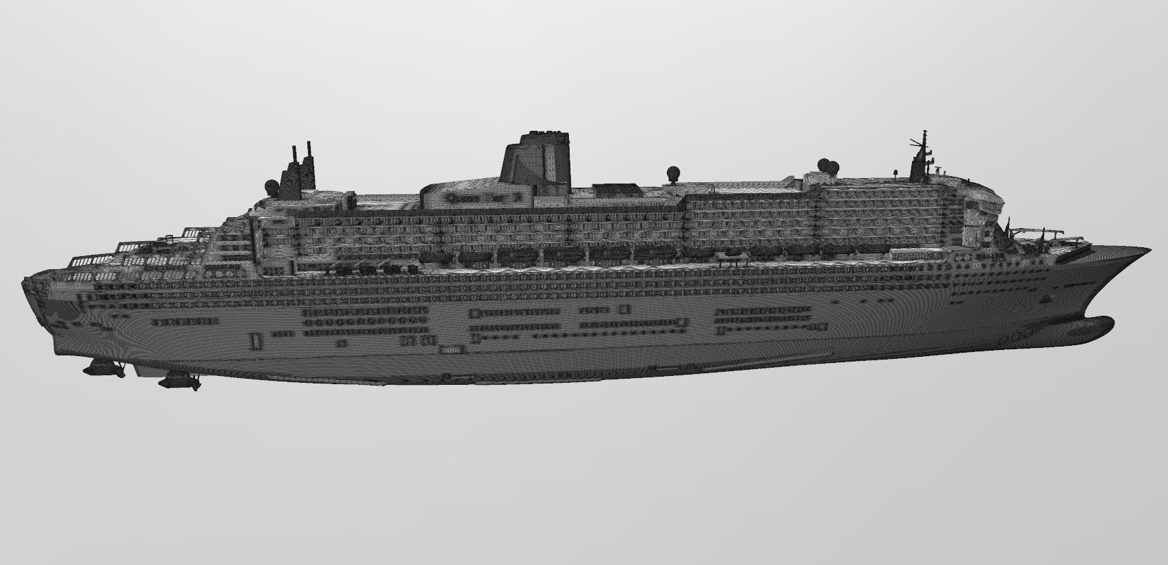 RMS Queen Mary 2 QM2 ocean liner 3D print ready model 3D print model_9