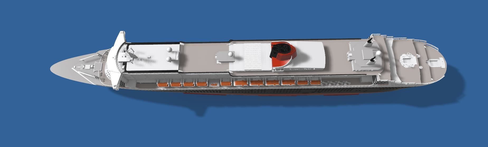 RMS Queen Mary 2 QM2 ocean liner 3D print ready model 3D print model_4