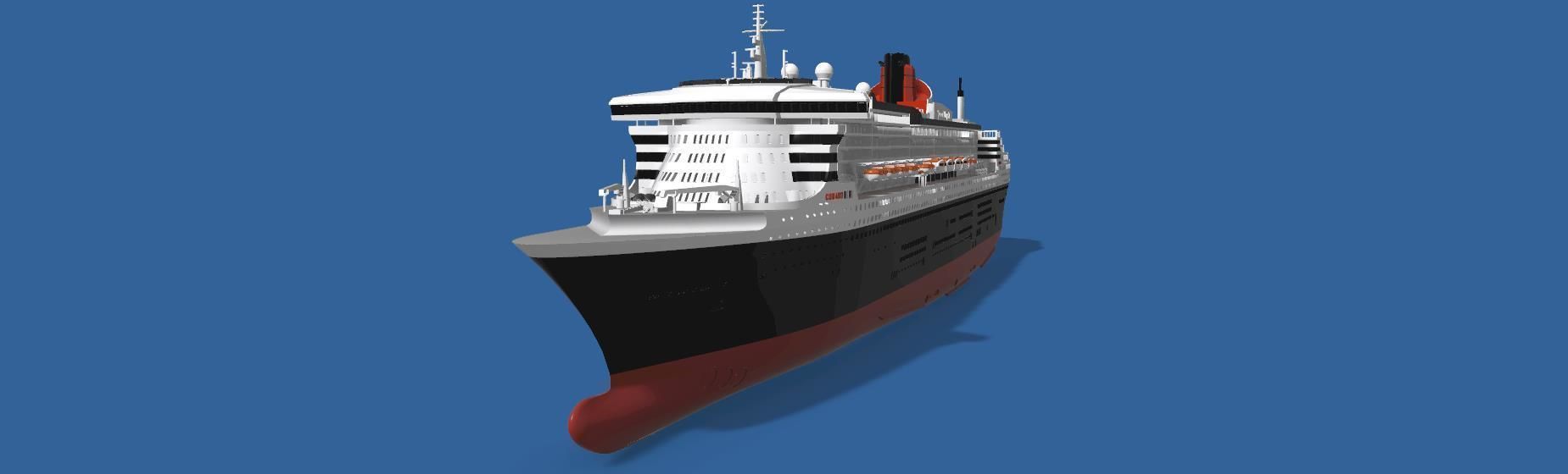 RMS Queen Mary 2 QM2 ocean liner 3D print ready model 3D print model_7