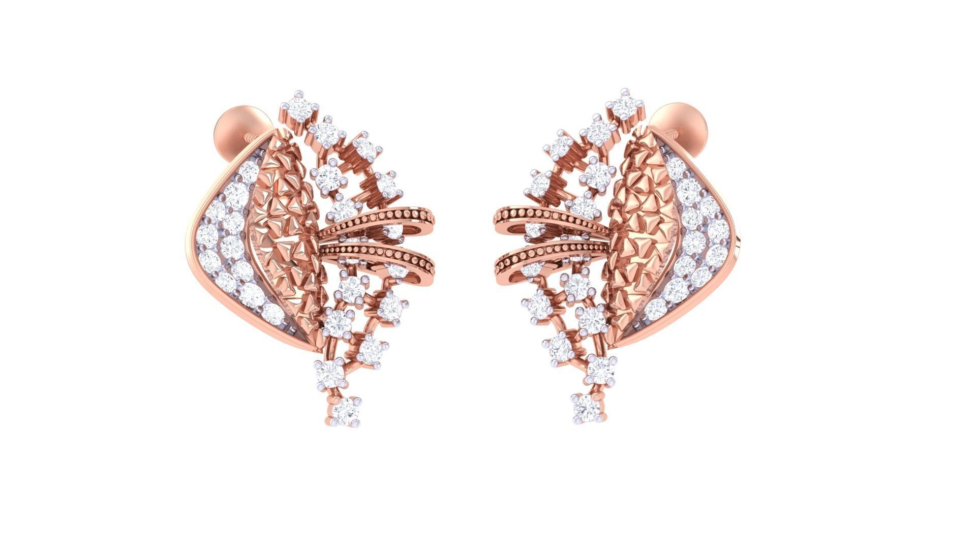 High Jewelry Pendant Earrings Set 3dm stl obj mtl gltf glb 3D print model_1