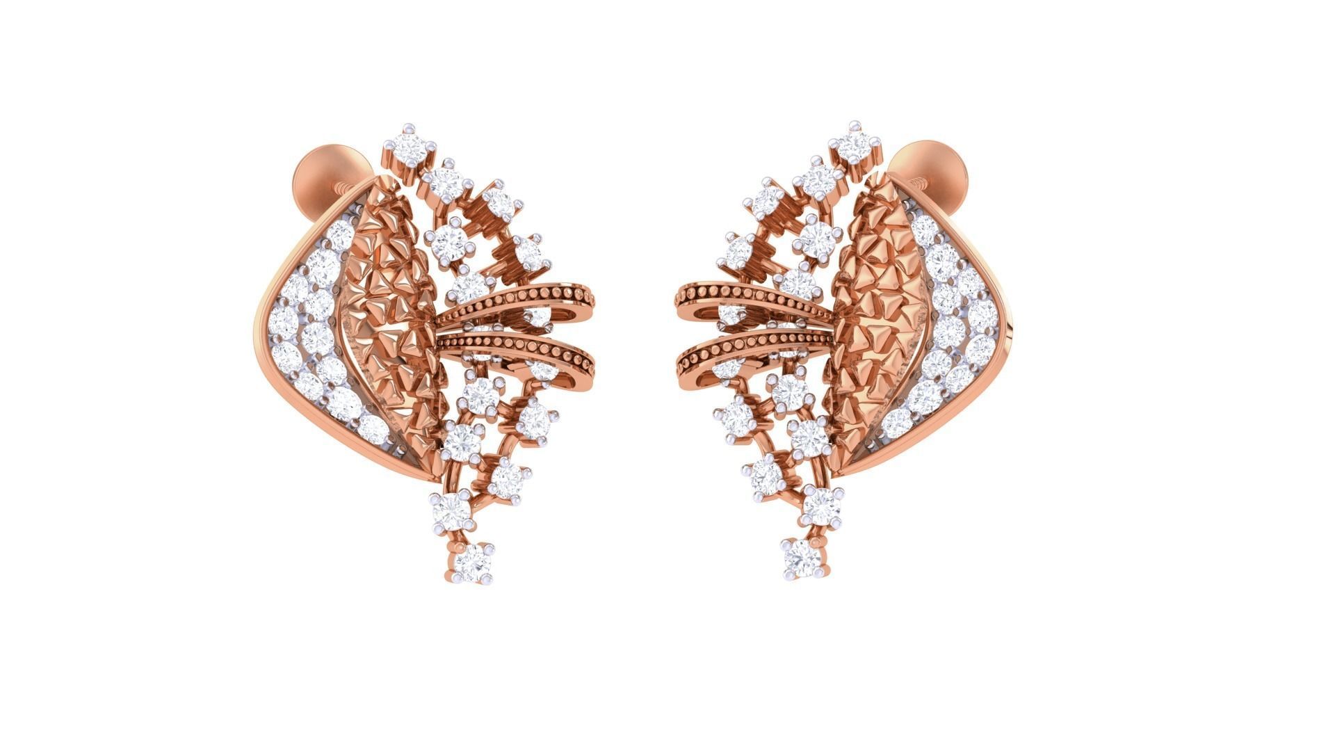 High Jewelry Pendant Earrings Set 3dm stl obj mtl gltf glb 3D print model_4