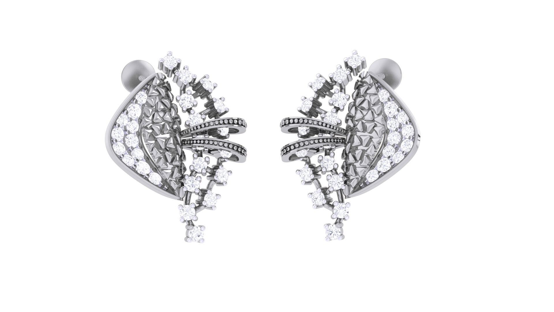 High Jewelry Pendant Earrings Set 3dm stl obj mtl gltf glb 3D print model_3