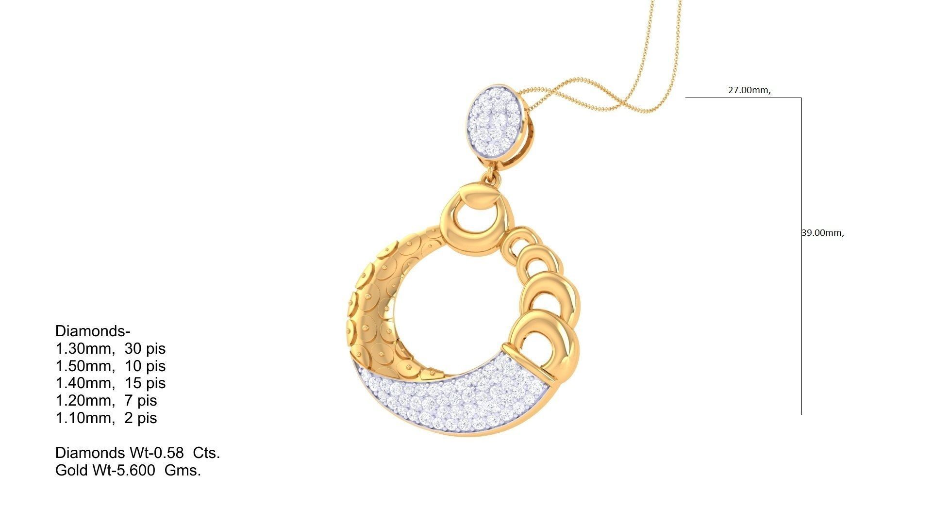 Link High Jewelry Pendant Earrings Set 3dm stl obj mtl gltf glb 3D print model_12