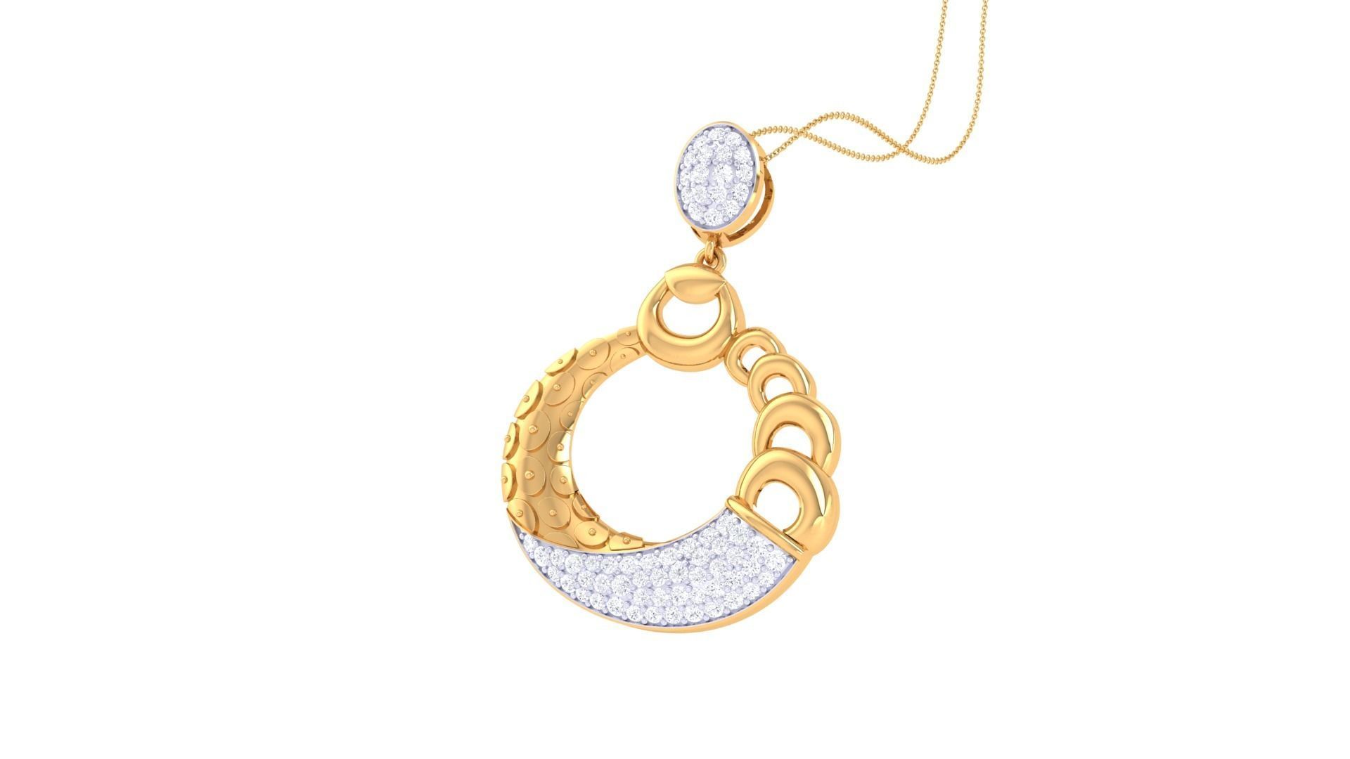 Link High Jewelry Pendant Earrings Set 3dm stl obj mtl gltf glb 3D print model_13