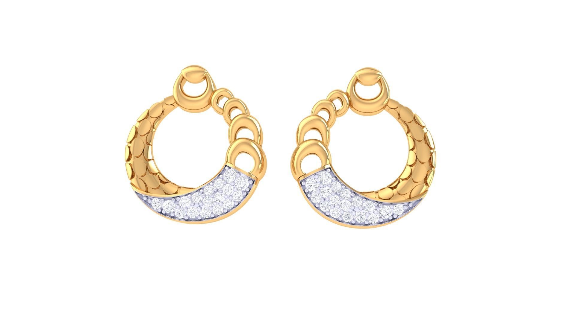 Link High Jewelry Pendant Earrings Set 3dm stl obj mtl gltf glb 3D print model_6