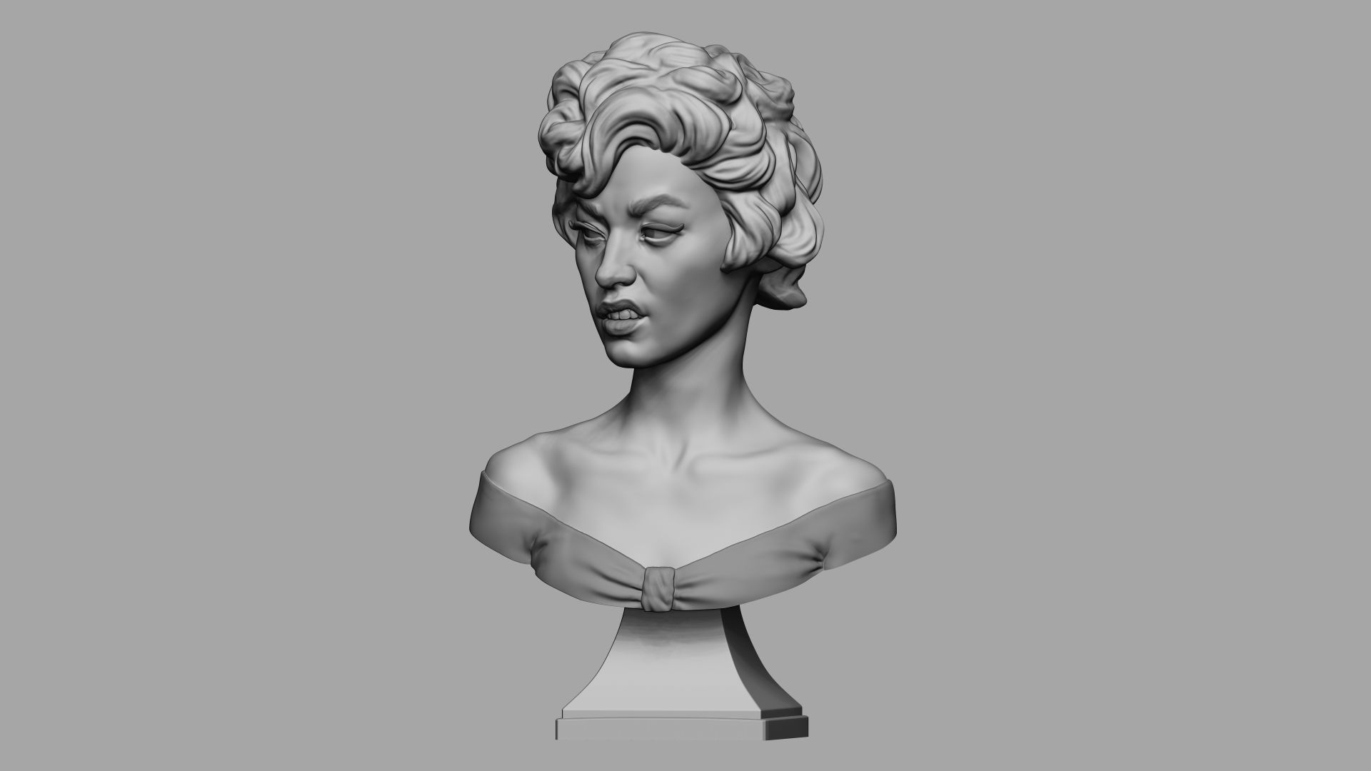 Female bust 006 3D print model_6