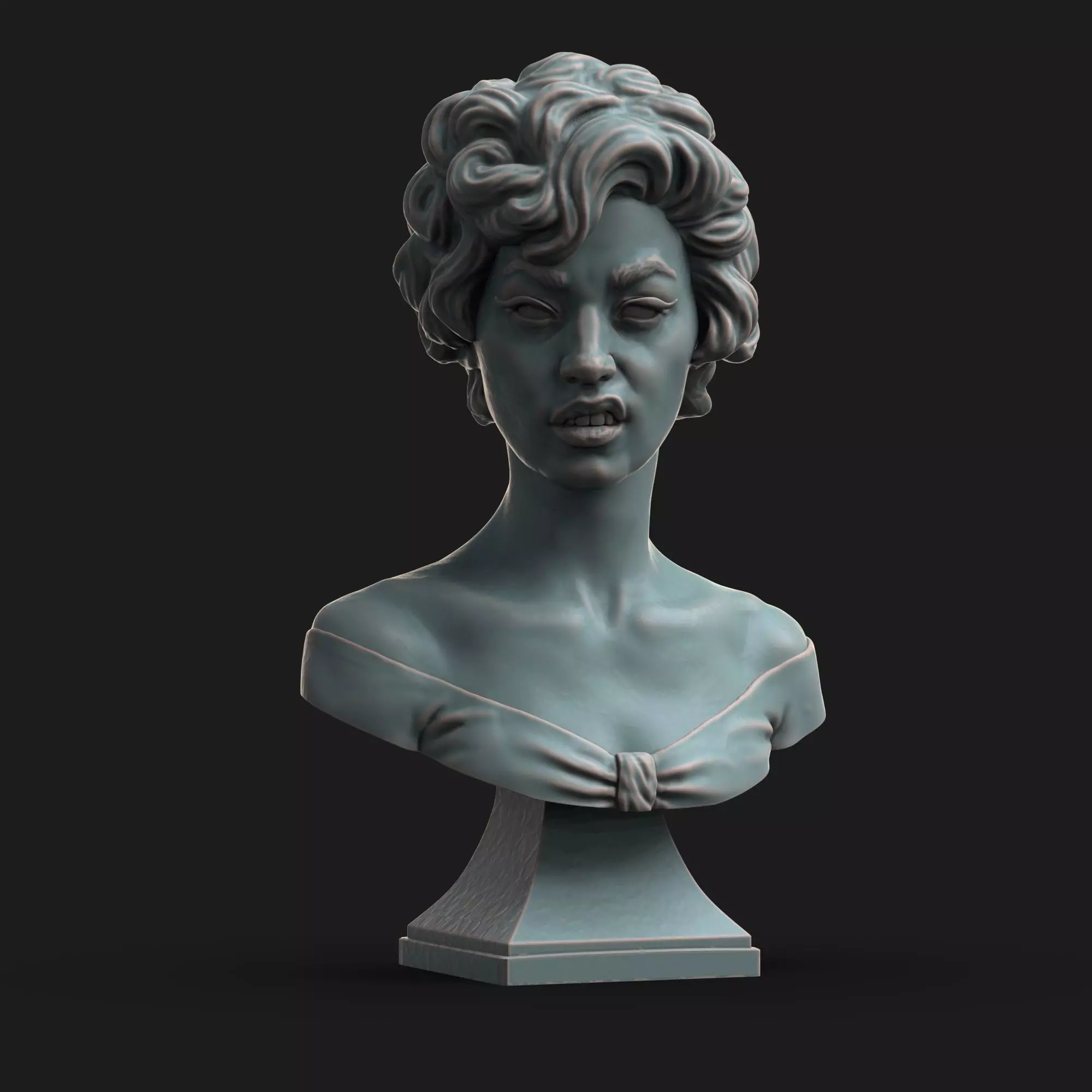 Female bust 006 3D print model_0