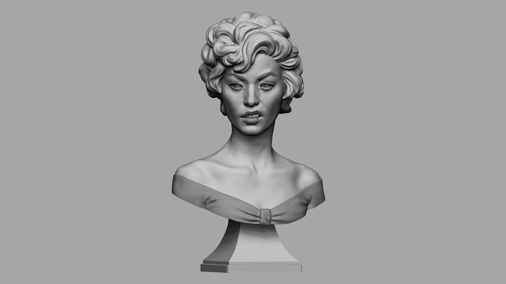 Female bust 006 3D print model_3