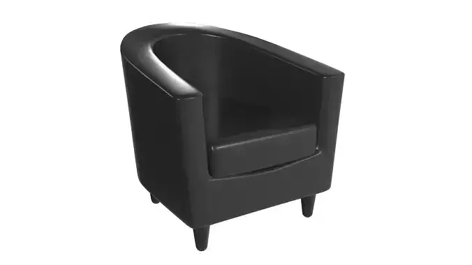 Black Leather Tub Chair