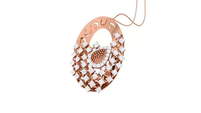 Diamond Cluster High Jewelry Pendant Earrings Set 3dm stl obj 