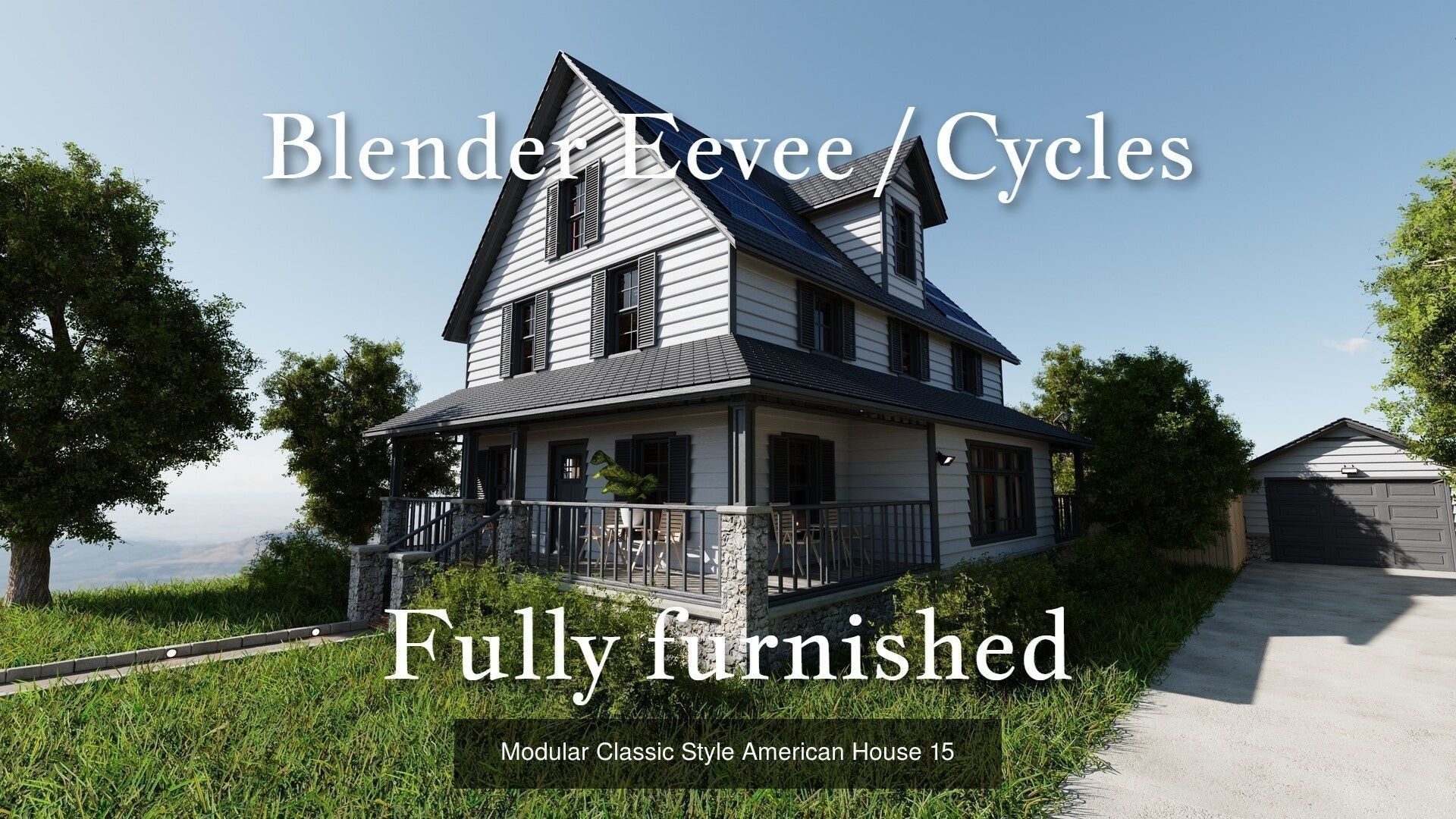 Modular Classic Style American Large 10 House pack 3D Model Collection_18