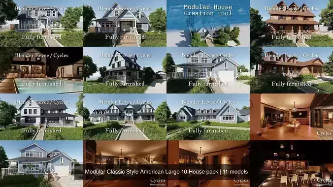 Modular Classic Style American Large 10 House pack