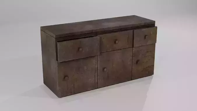 Old Wooden Kitchen Cupboard