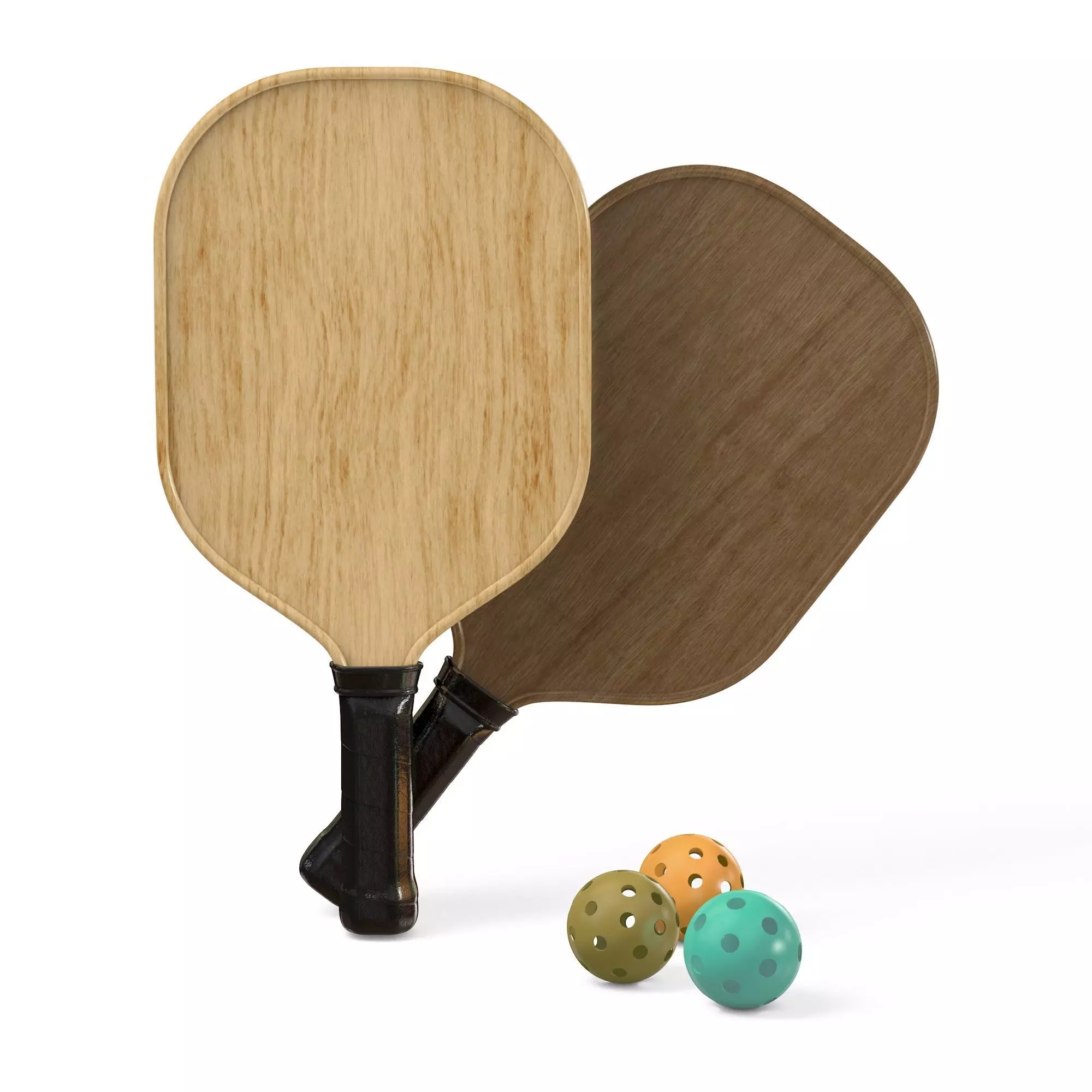 Pickleball set Paddle and Balls 3D model