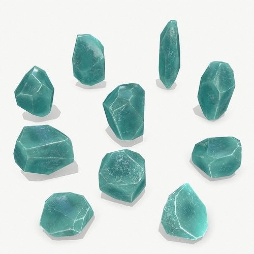 crystal set Low-poly 3D model