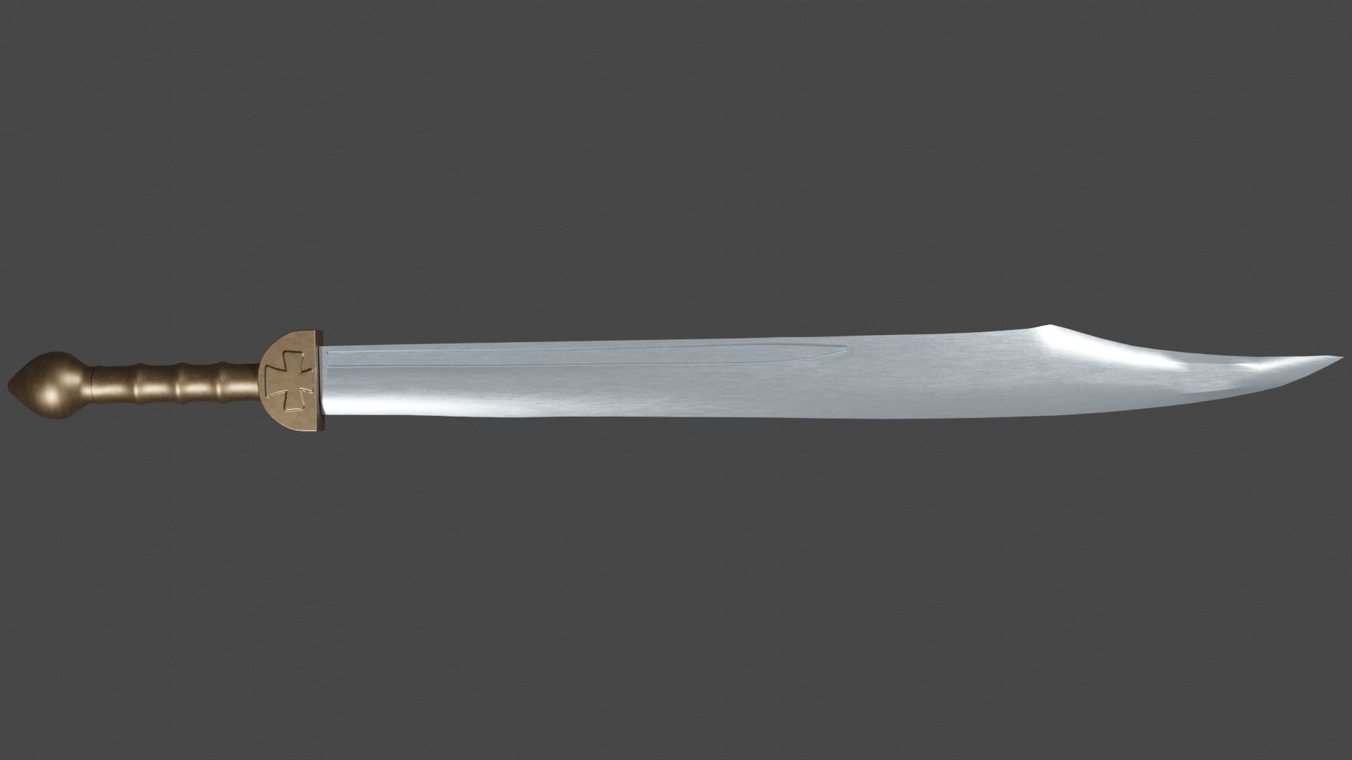 Falchion sword with Gladius handle Low-poly 3D model_5