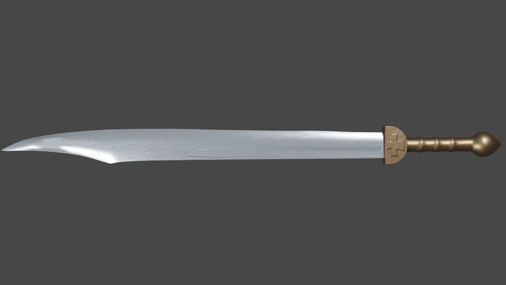 Falchion sword with Gladius handle Low-poly 3D model_4