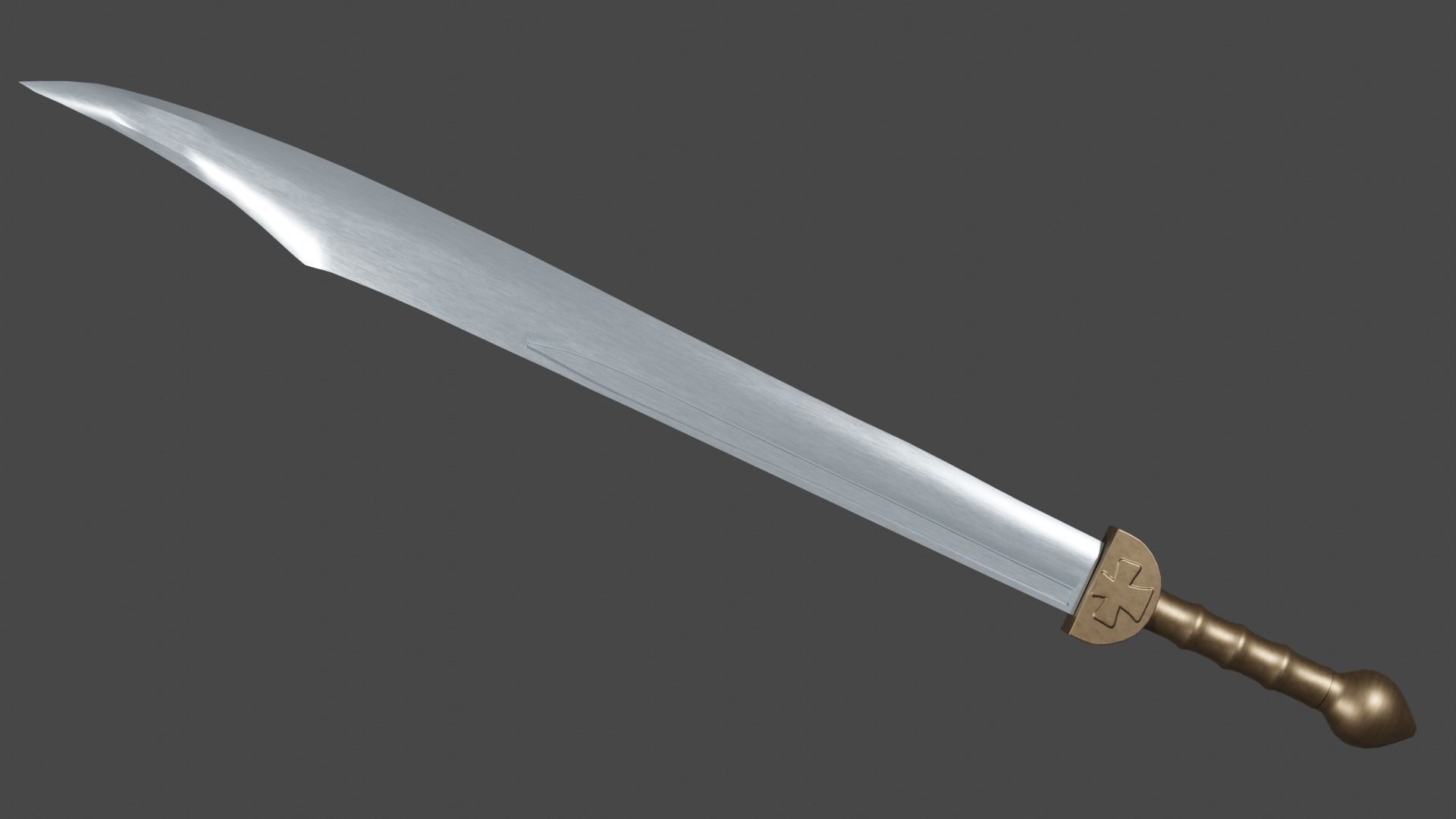 Falchion sword with Gladius handle Low-poly 3D model_3