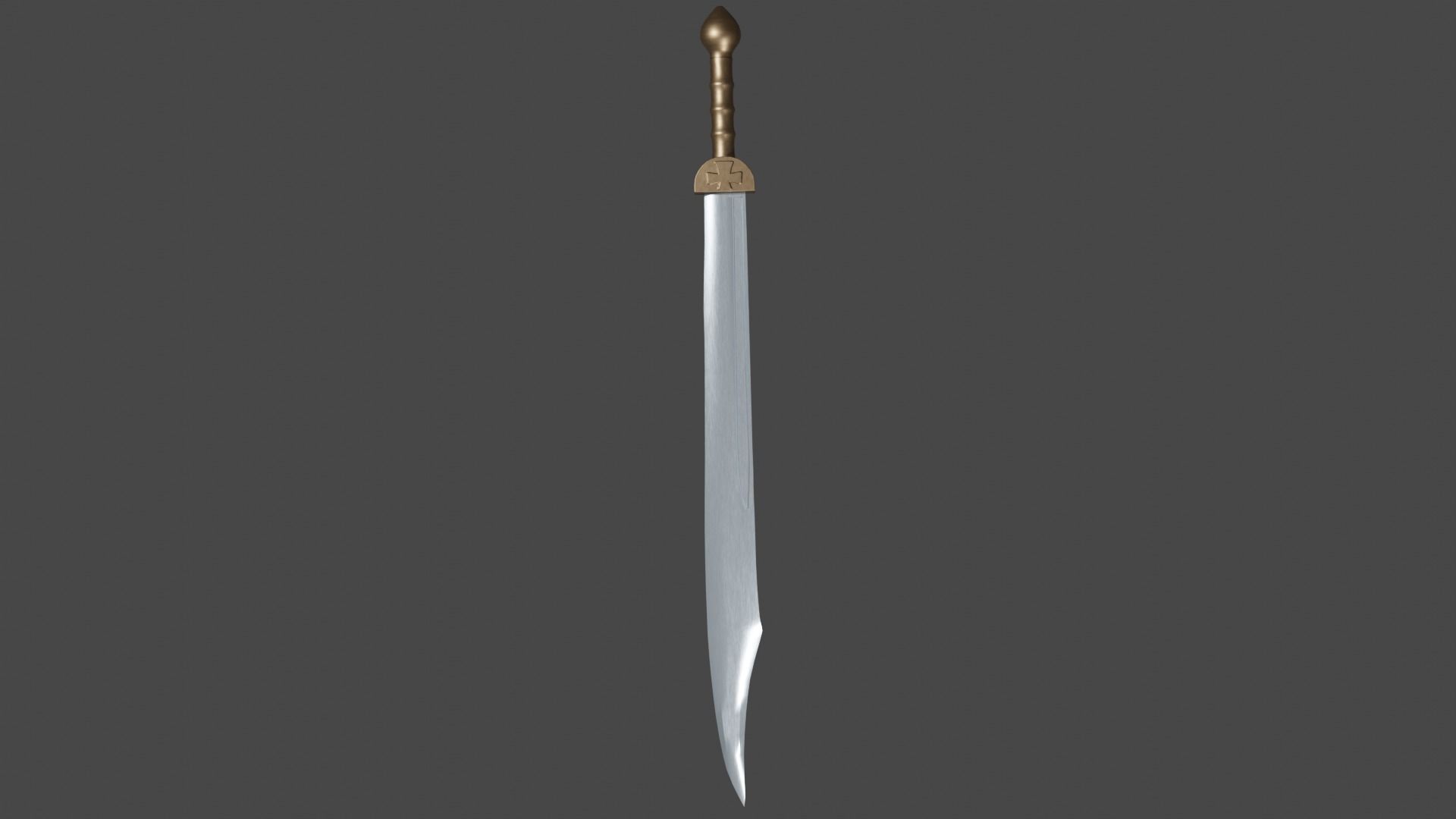 Falchion sword with Gladius handle Low-poly 3D model_7