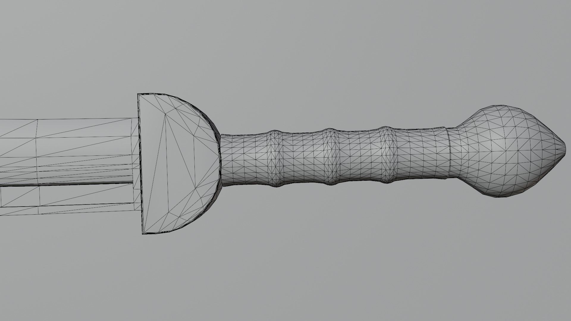 Falchion sword with Gladius handle Low-poly 3D model_14