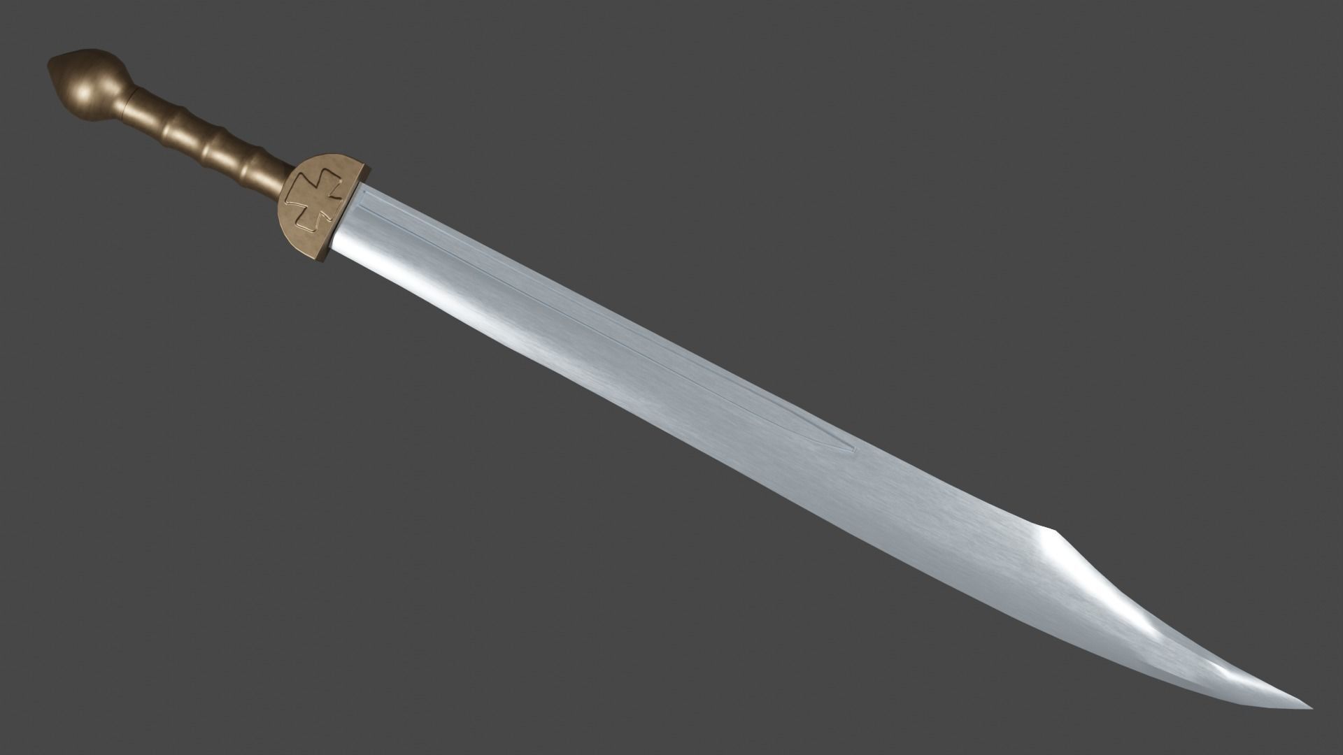 Falchion sword with Gladius handle Low-poly 3D model_1