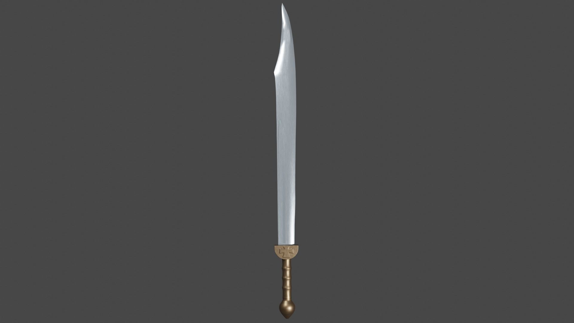 Falchion sword with Gladius handle Low-poly 3D model_6