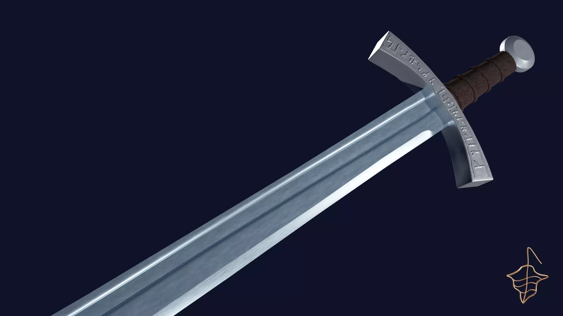 Grossmesser sword with Falchion handle Low-poly 3D model