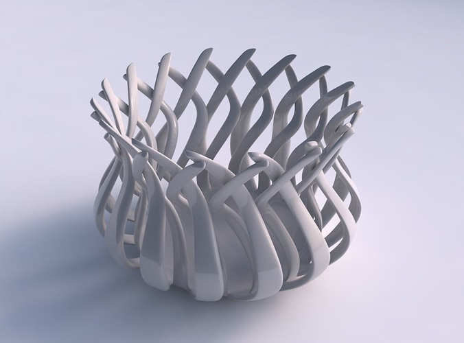 Bowl wide cylindrical with twisted sharp muscle structure tapered 2