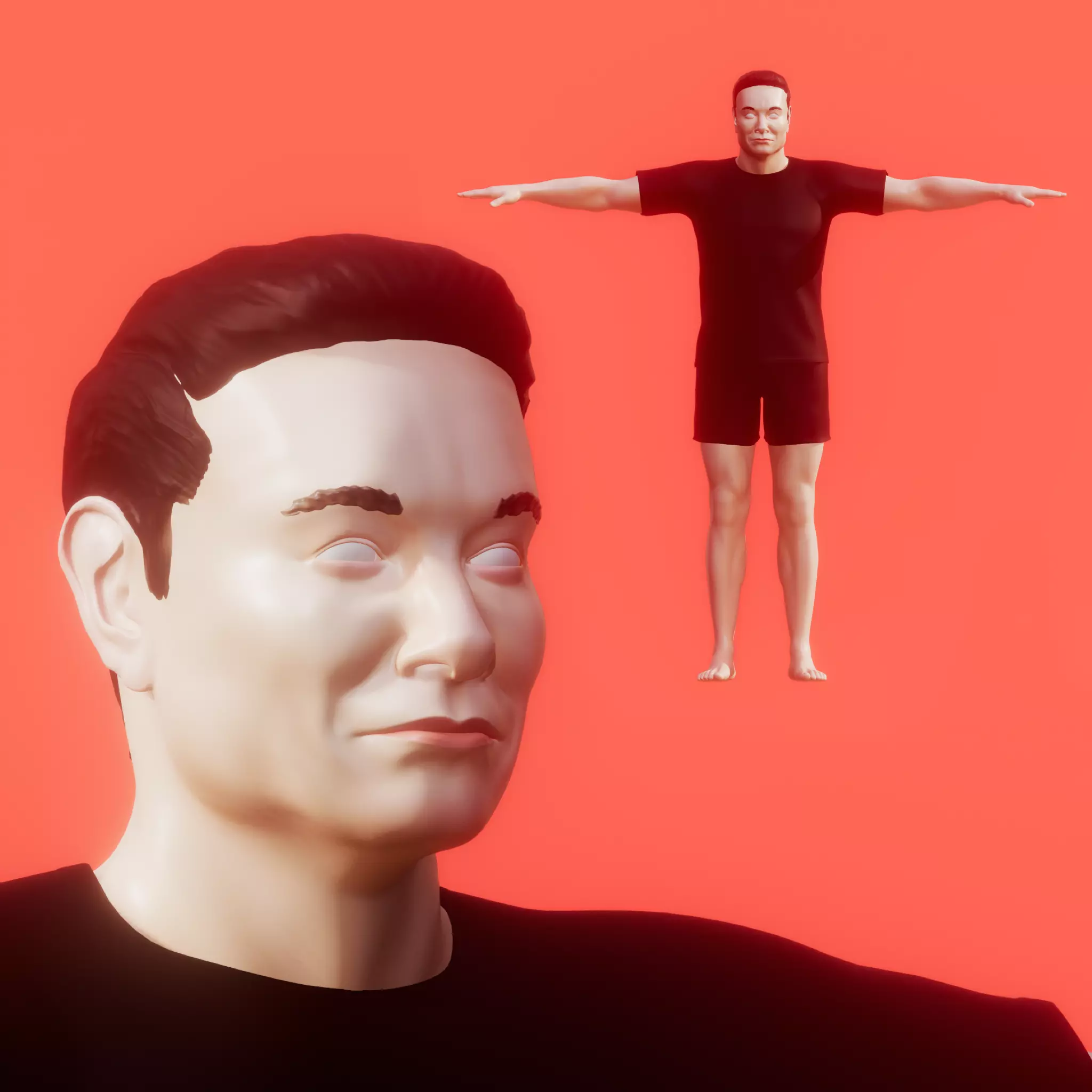 3D Elon Musk Model Low-poly 3D model