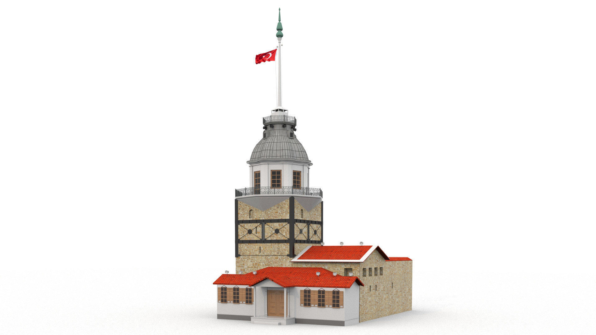 Maiden Tower  Low-poly 3D model_6