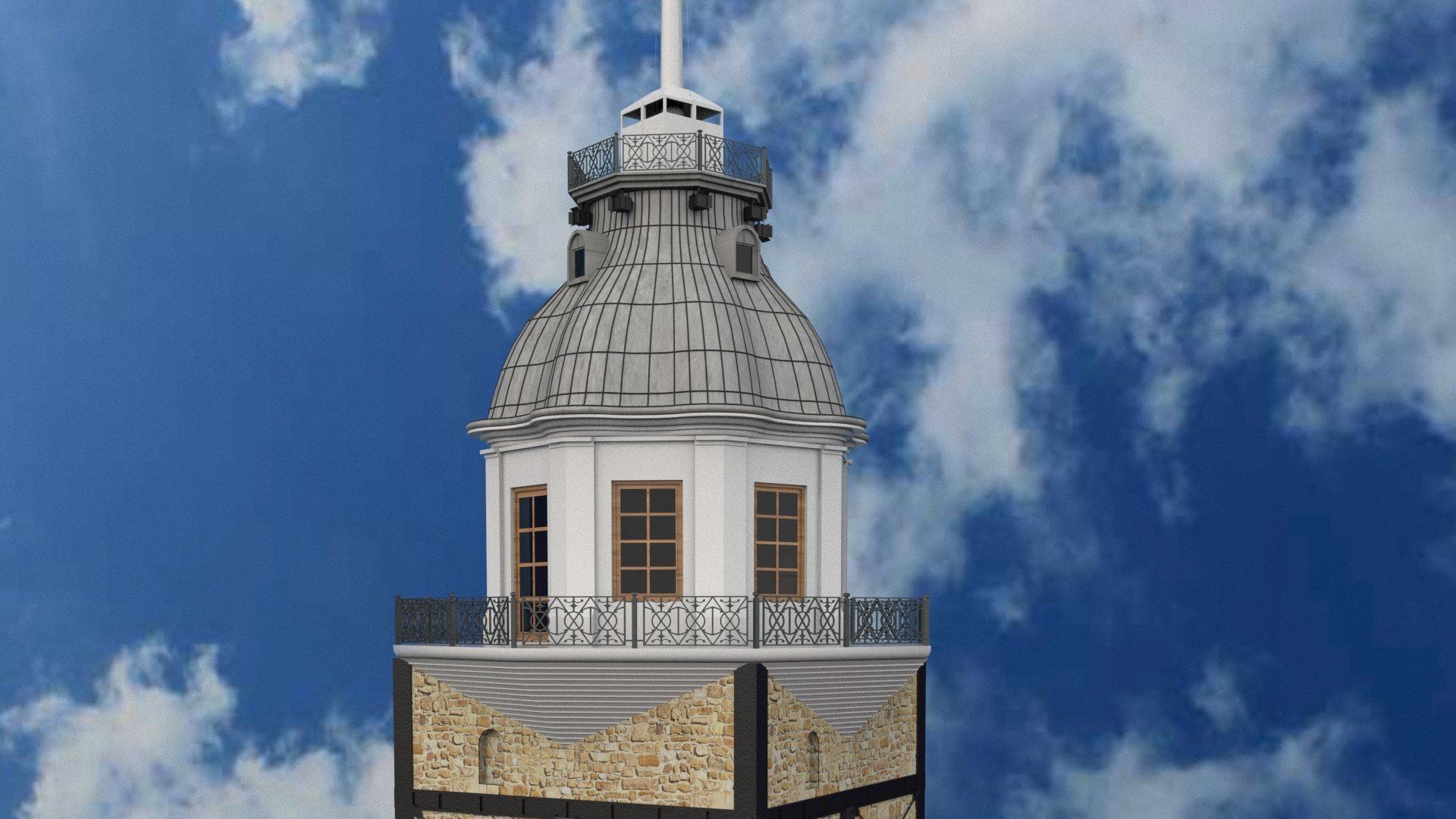 Maiden Tower  Low-poly 3D model_1