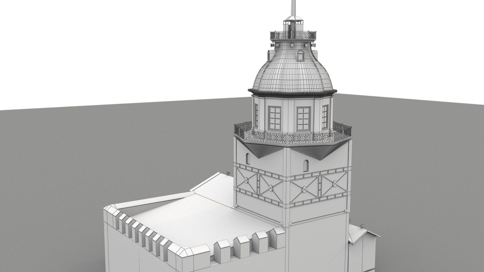 Maiden Tower  Low-poly 3D model_17