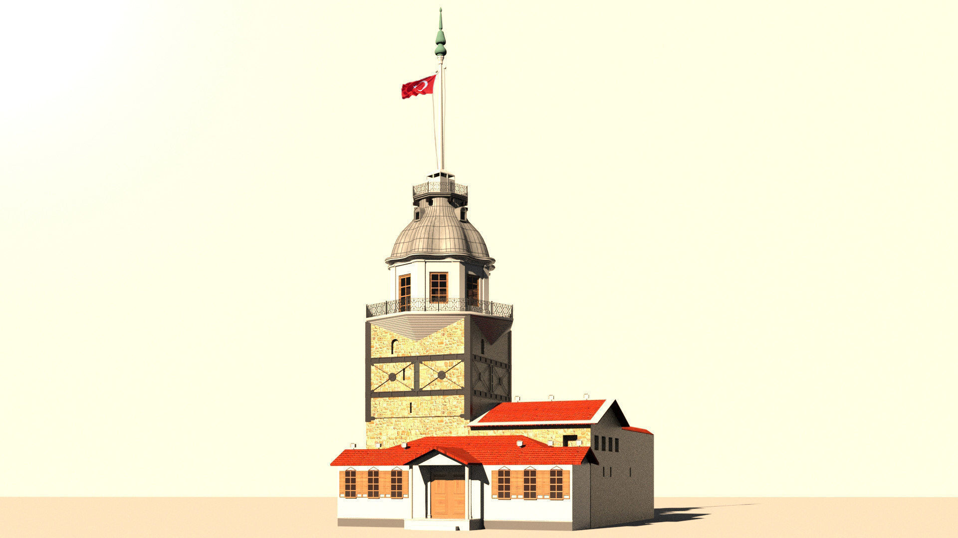 Maiden Tower  Low-poly 3D model_10