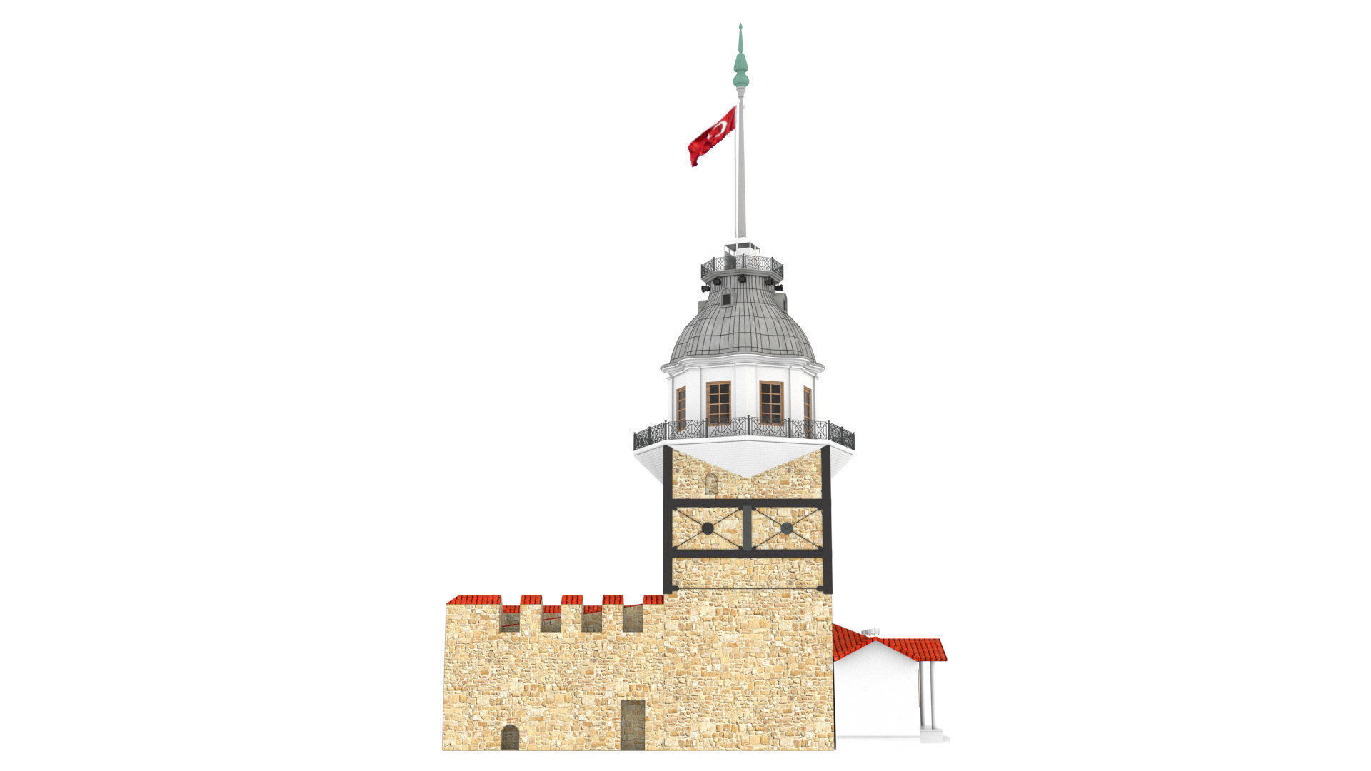 Maiden Tower  Low-poly 3D model_13