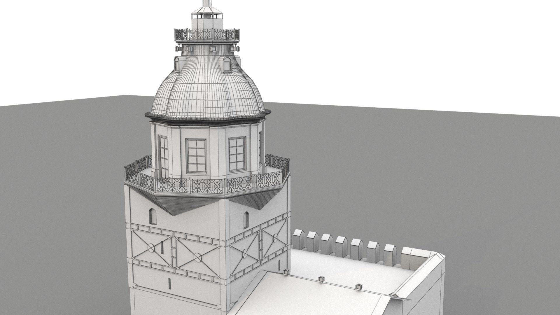 Maiden Tower  Low-poly 3D model_19