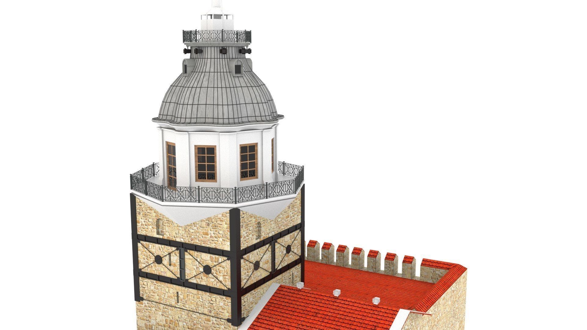 Maiden Tower  Low-poly 3D model_9