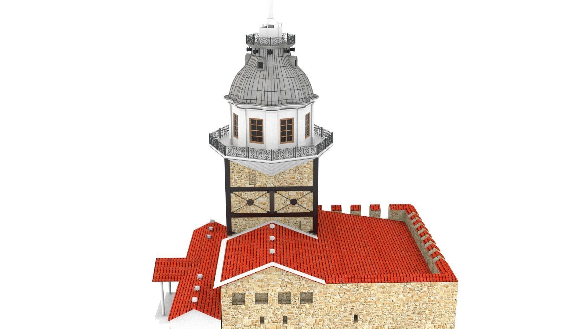 Maiden Tower  Low-poly 3D model_5