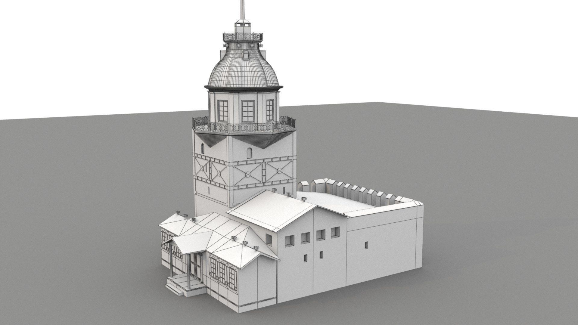 Maiden Tower  Low-poly 3D model_15