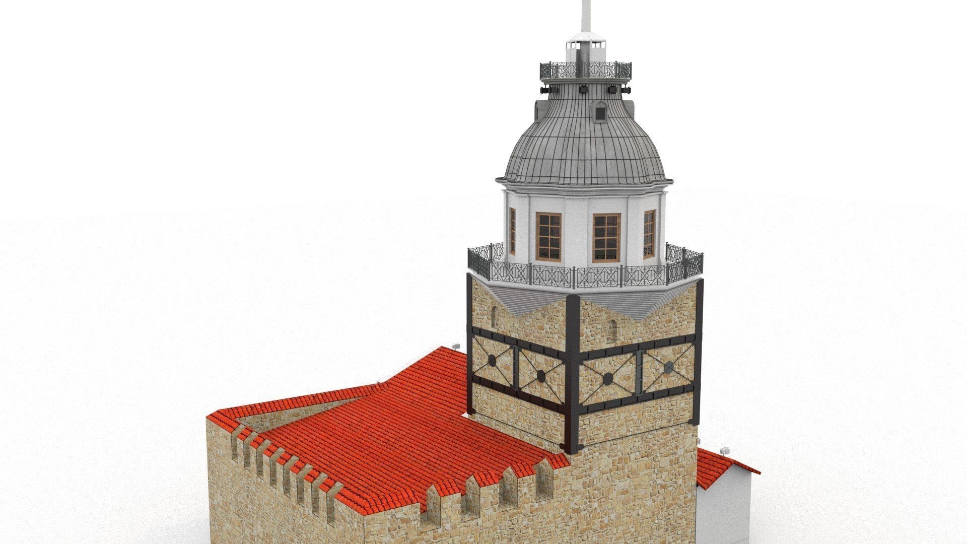 Maiden Tower  Low-poly 3D model_11