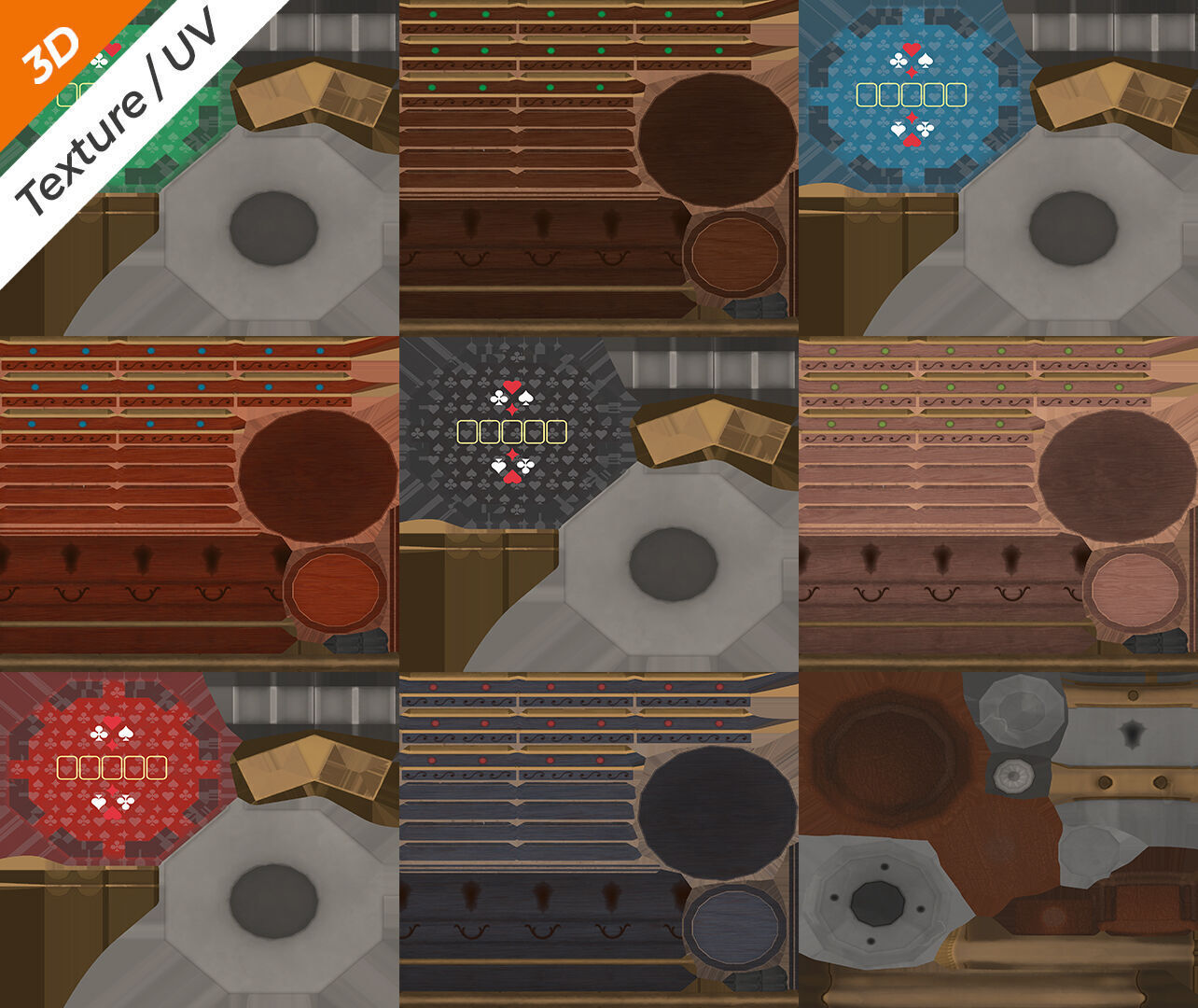 Poker Table Low-poly 3D model_14