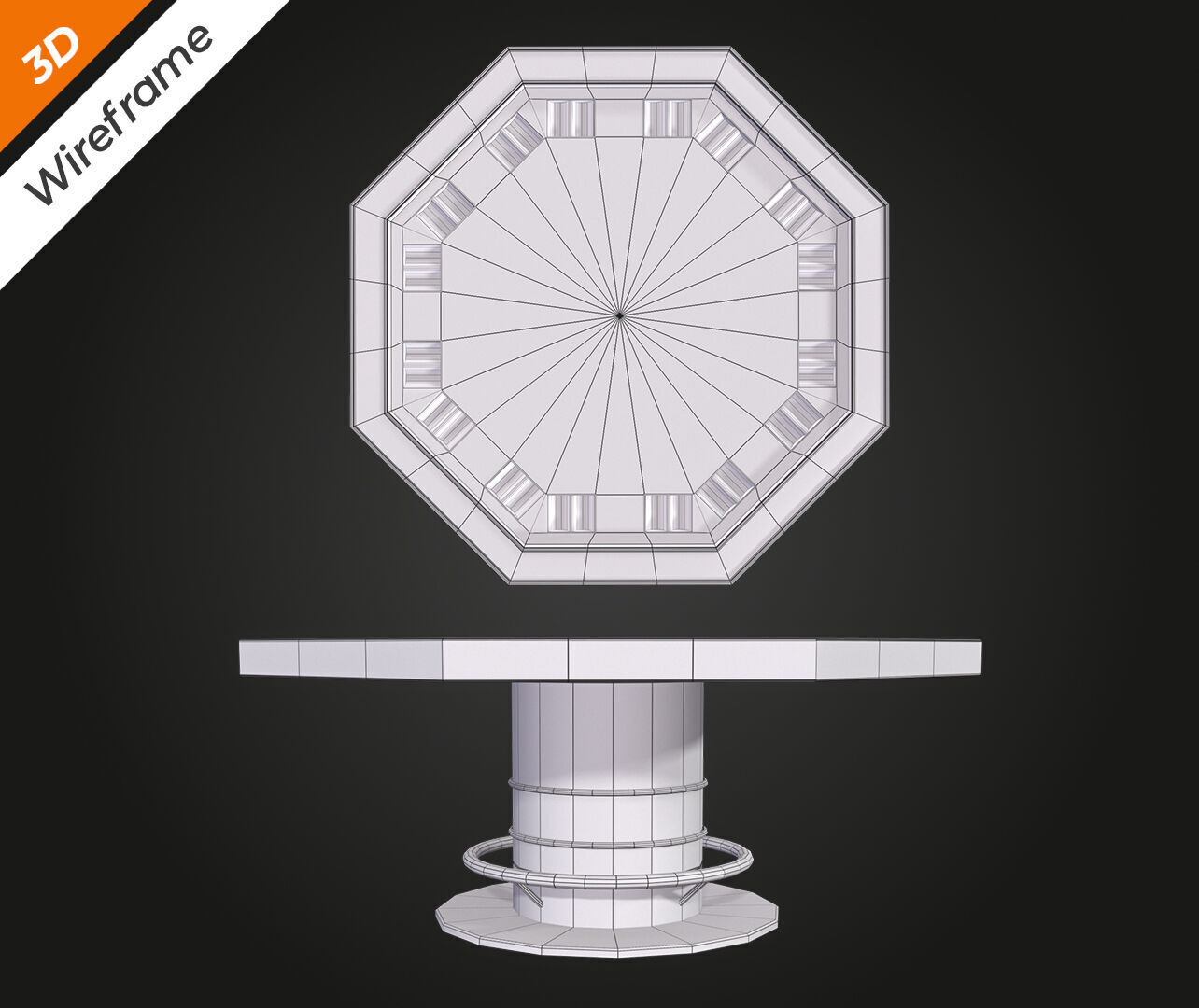 Poker Table Low-poly 3D model_13