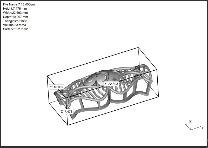 1287 Interwoven Geometric Gold Bangle 12gm 3D print model_5