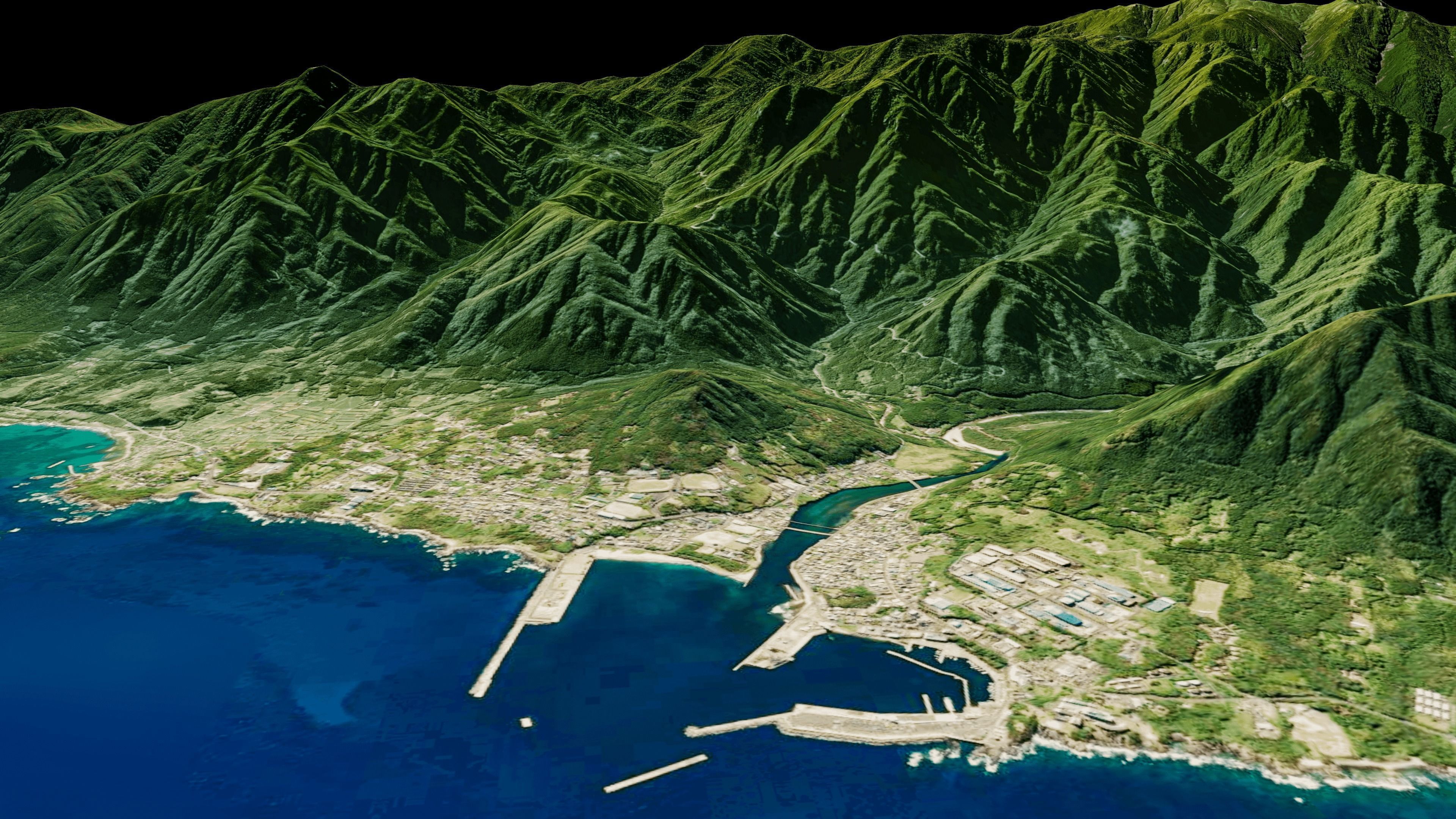 Yakushima full 3d model terrain Low-poly 3D model_9