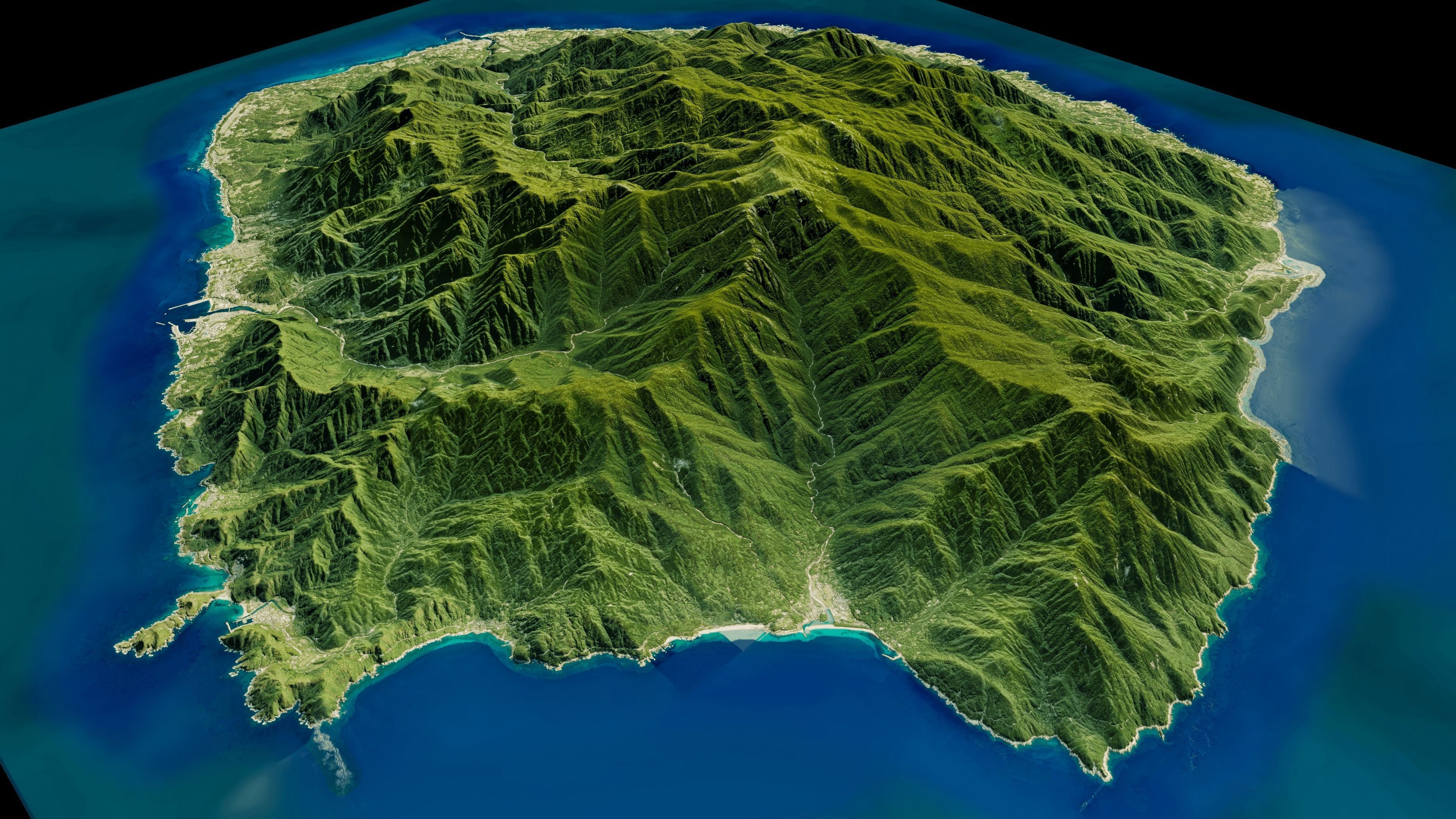 Yakushima full 3d model terrain Low-poly 3D model_11