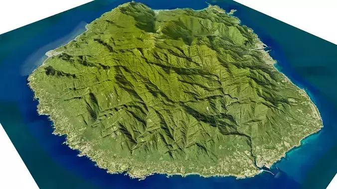 Yakushima full 3d model terrain Low-poly 3D model