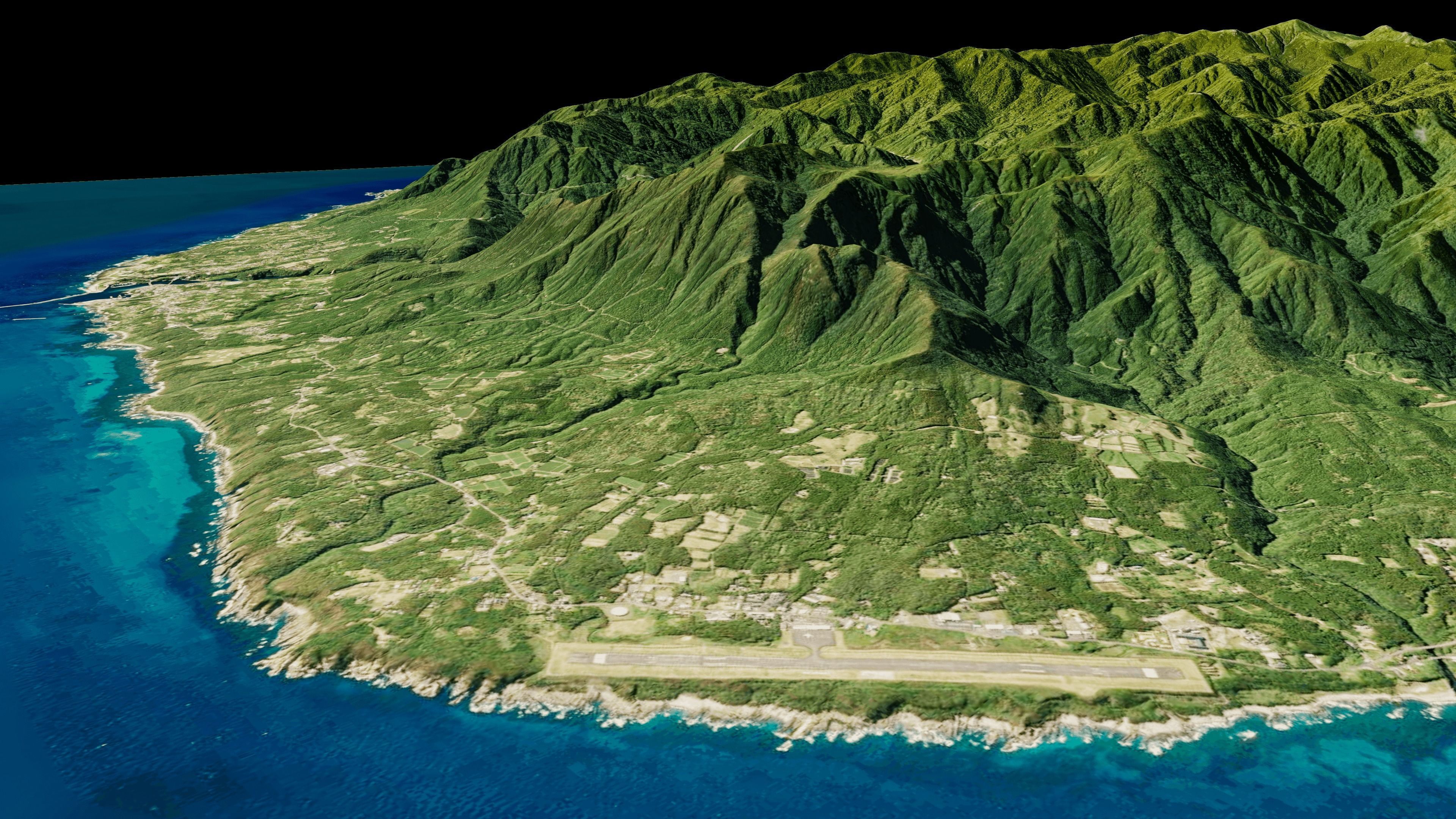 Yakushima full 3d model terrain Low-poly 3D model_6