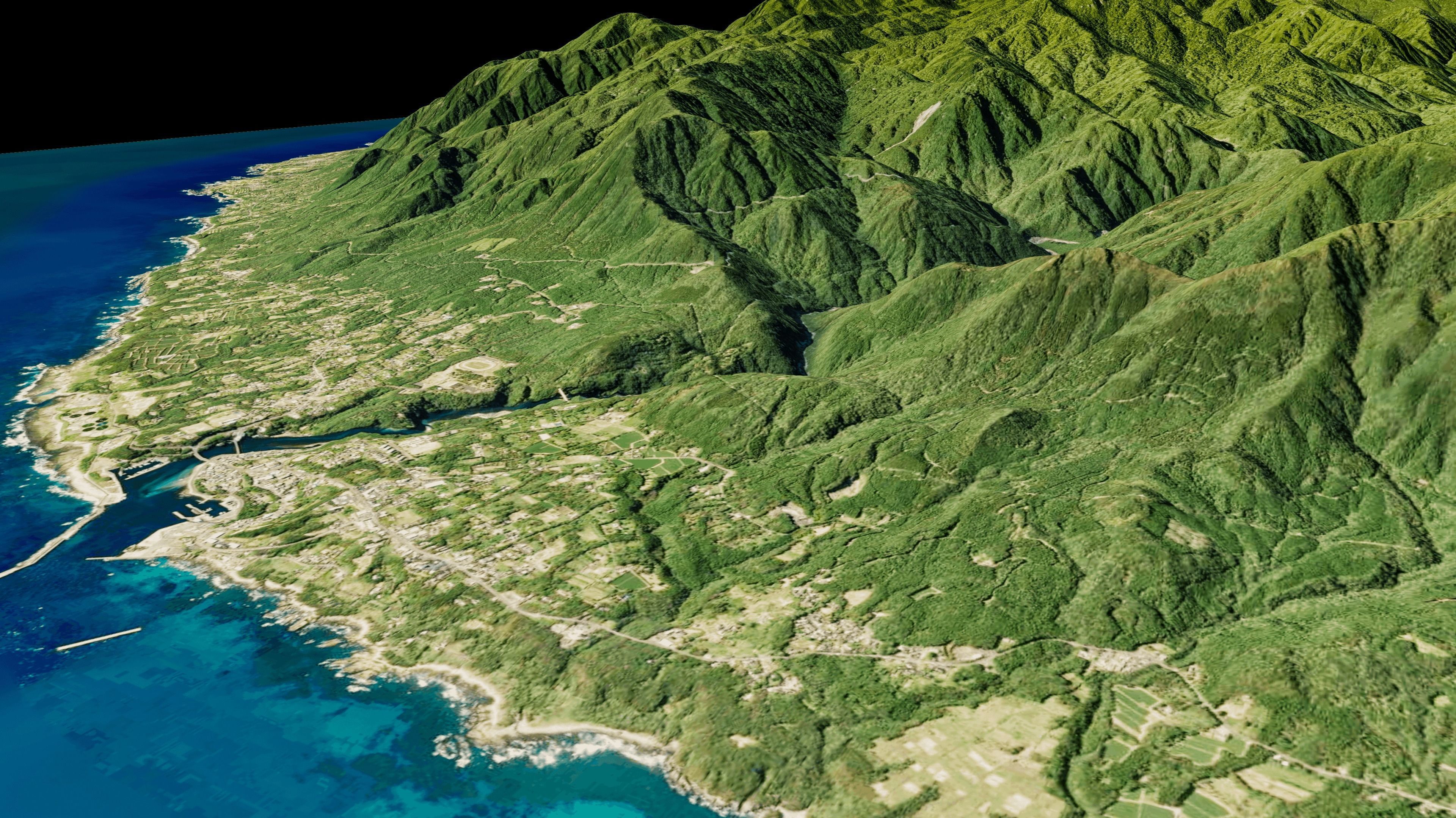 Yakushima full 3d model terrain Low-poly 3D model_5