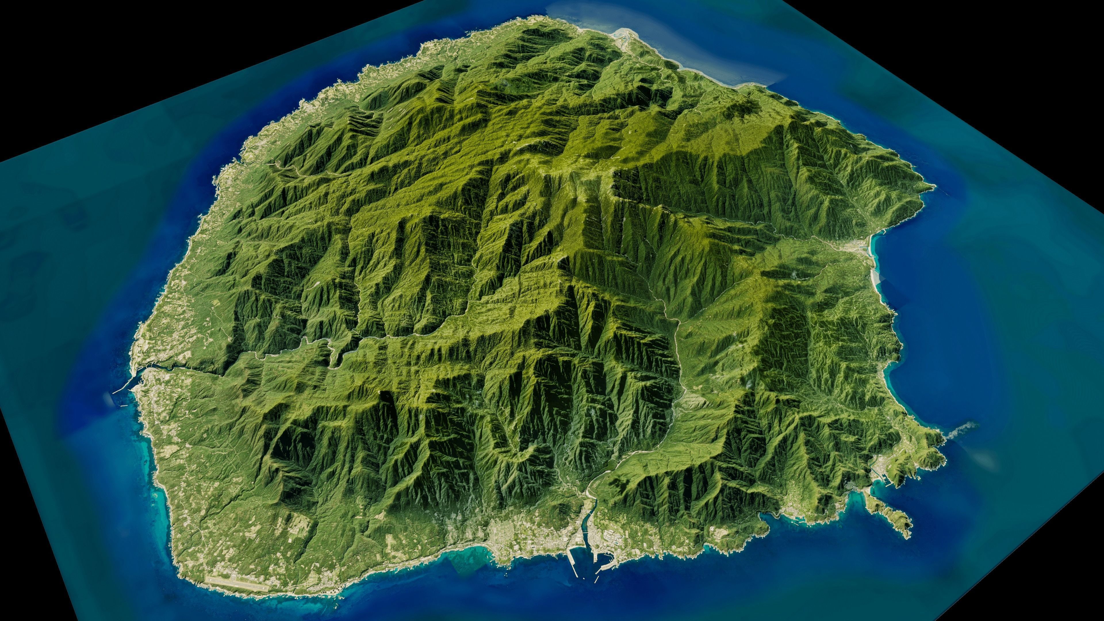 Yakushima full 3d model terrain Low-poly 3D model_7