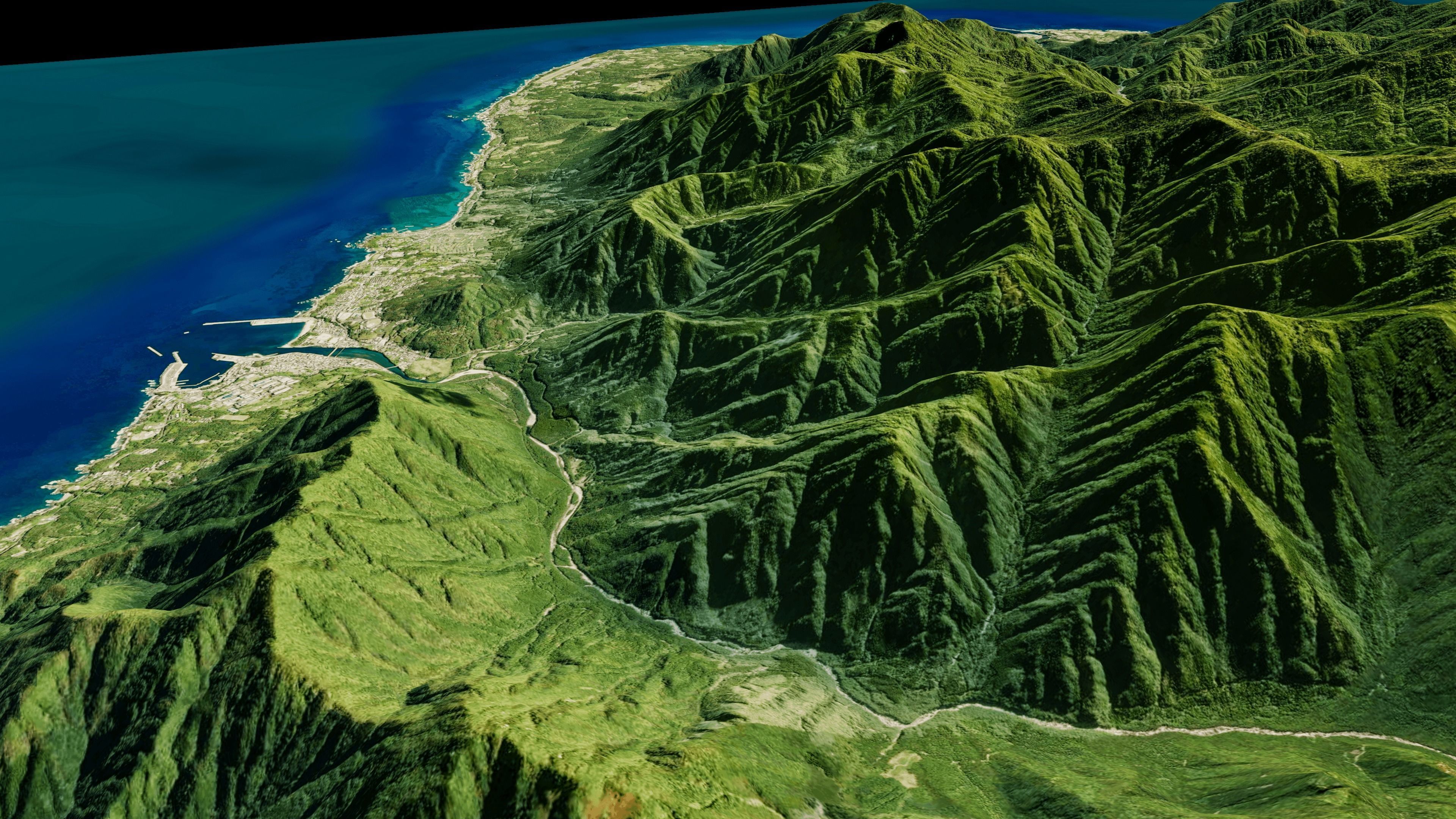 Yakushima full 3d model terrain Low-poly 3D model_10